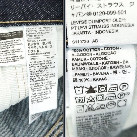 Levi's 501 Original Jeans Button Fly Dark Wash Denim 100% Cotton Men's 44x30 NWT - Picture 10 of 11